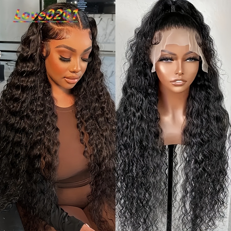 13x6 Deep Wave Lace Front Wig - 250 Density HD Lace Pre-Plucked 100 Virgin Human Hair Glueless Curly Style for Women