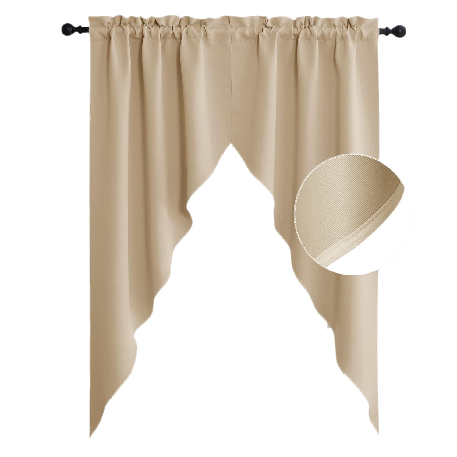 T0412 solid color decorative triangle curtain head American country blackout curtain kitchen coffee short curtain wholesale