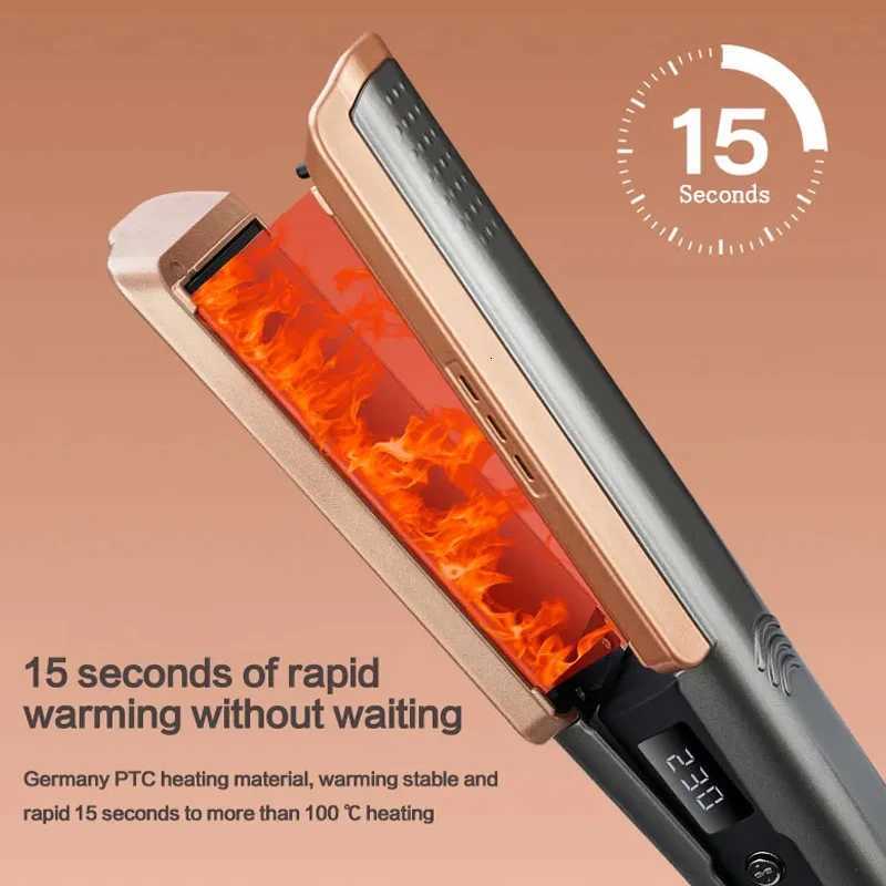 Professional 2-in-1 air Hair Straightener Wide Plate Electric Flat Iron Heating Hair Straightener K251121