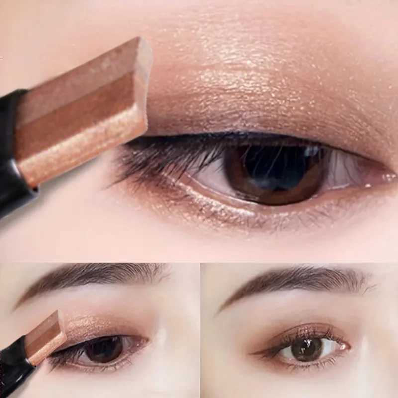 Shimmer Double Color Eyeshadow Stick Waterproof Long Lasting Two Tone Glitter Metallic Gradient Shadow Pen Eye MakeupT251122