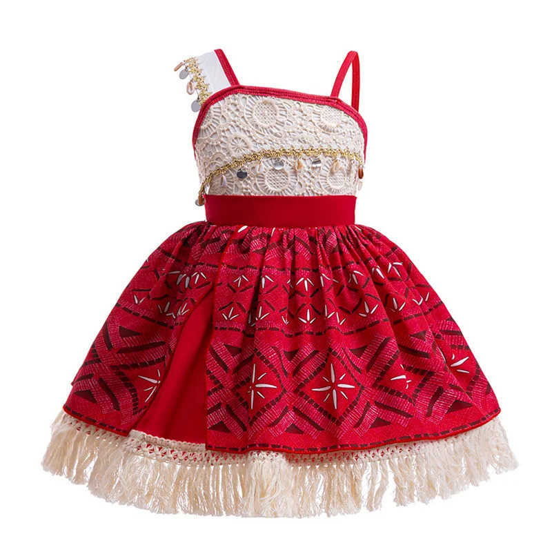 Disney Moana 2 Girls Clothing Adventure Clothing Girls Princess Fancy Clothing Childrens Vaiana Carnival Party Necklace Pig Set W20250421