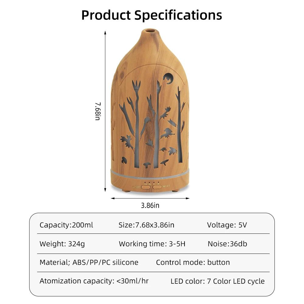 Aromatherapy Diffuser with 7 Color LED Lights, Auto Shut Off, Quiet Ultrasonic Includes 3 Essential Oils