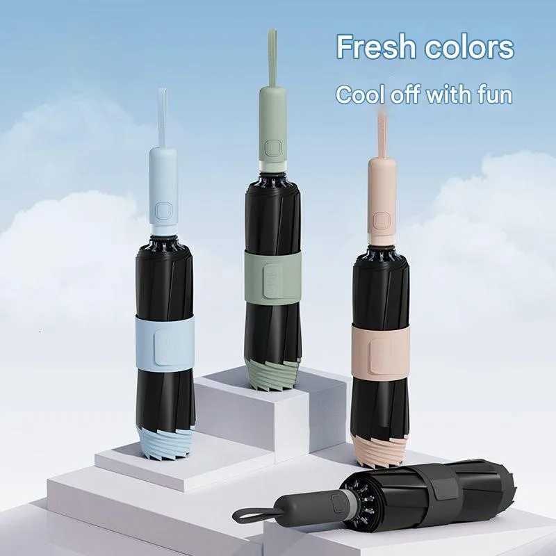 High-end Double Keel Parasol Sun Umbrella Heat Insulation Sunscreen Fully Automatic Anti-ultraviolet Reverse Folding UmbrellaM251122