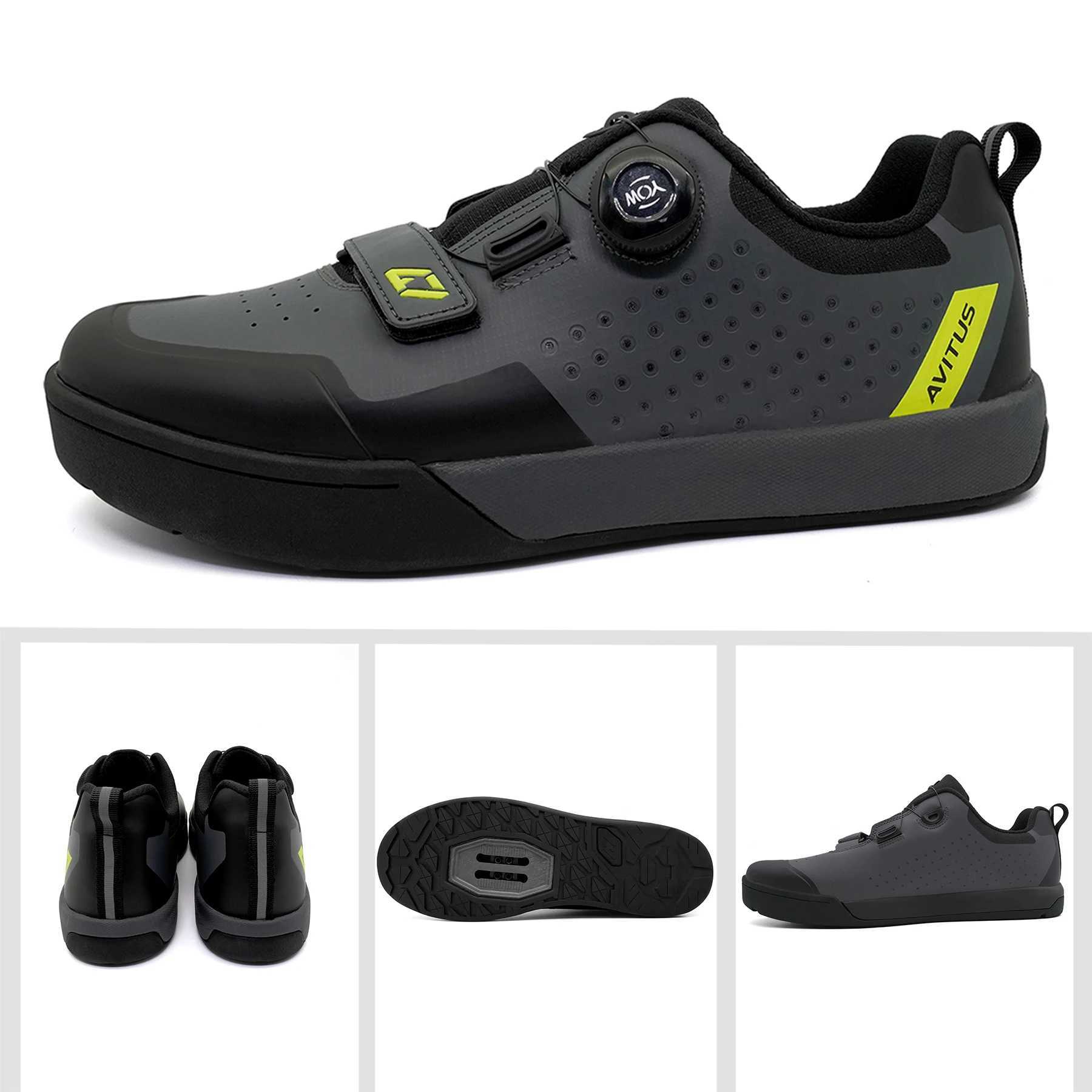 AVITUS mens MTB shoes with 2-bolt SPD Cleats rubber sole suitable for downhill Enduro gravel mountain bike shoes Y250421