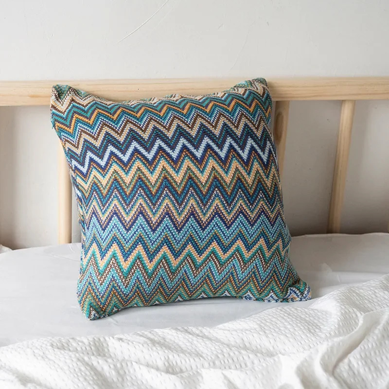 Blanket Knitted Cushion Cover Soft Orange Green Flocking Pillow Case 45cm*45cm for Home Decoration Living Room Bed Room 250428