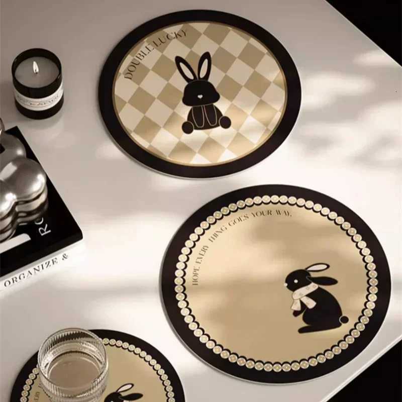 Bunny Coaster Round Vintage Coffee Cup Mats 16cm Fireproof Antiskid Mug Coasters Heat Insulation Hot Pad Dining Table Decoration C251122