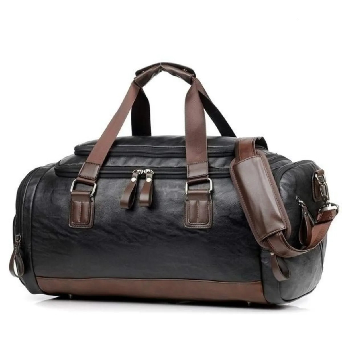 Men High Quality Travel Weekender Bags Gym Bag Leather Overnight Duffel Bag Sports Luggage Tote Duffle for Men 250417