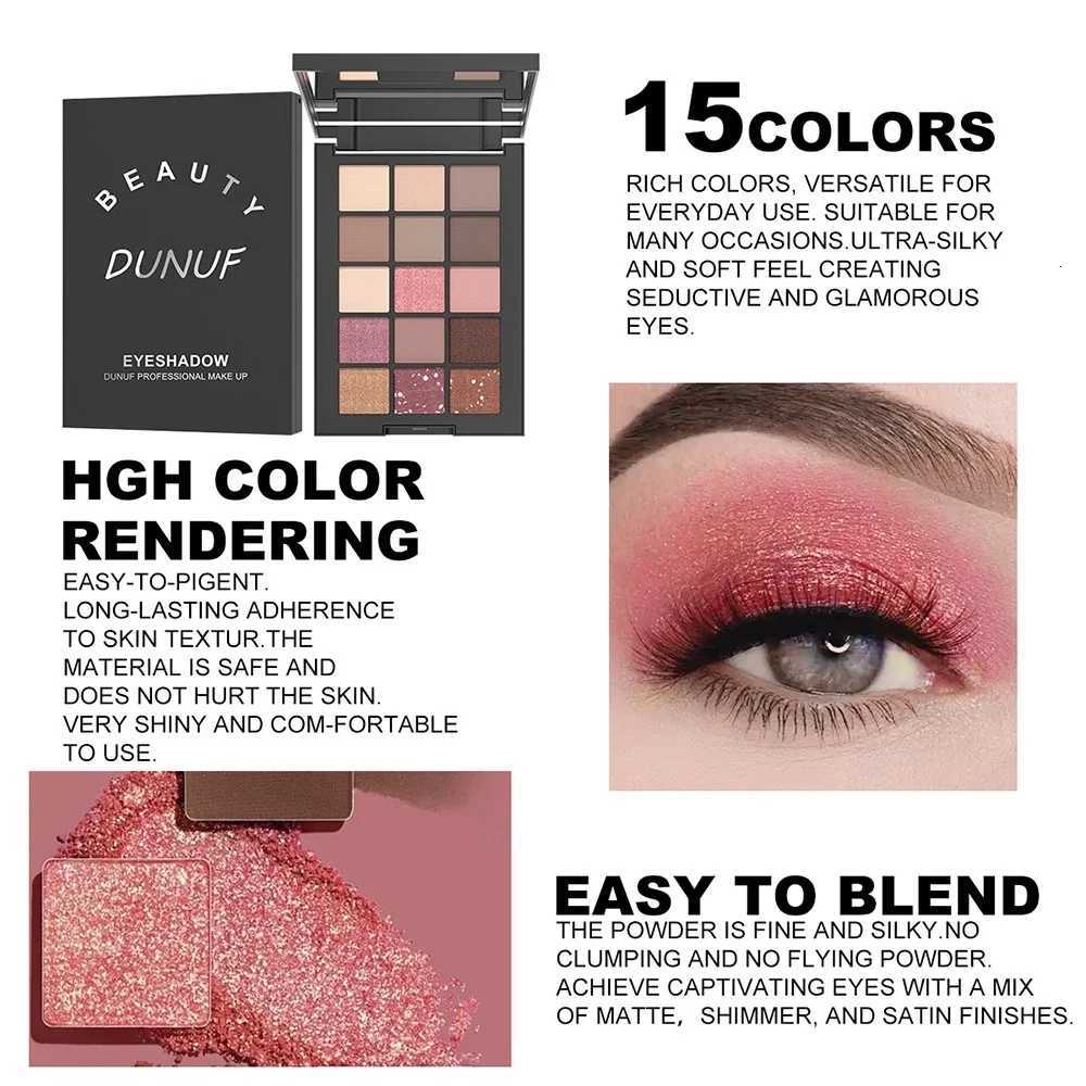 15-Grid Professional Matte Pear Eyeshadow Palette Highly Pigmented Waterproof Formula Lasting Wear No Clumping Flying PowderT251122