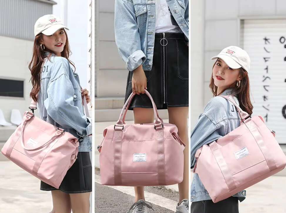 DHgargets Fashionable fiess women's large shoulder gym bag, waterproof sports handbag, lage travel bag