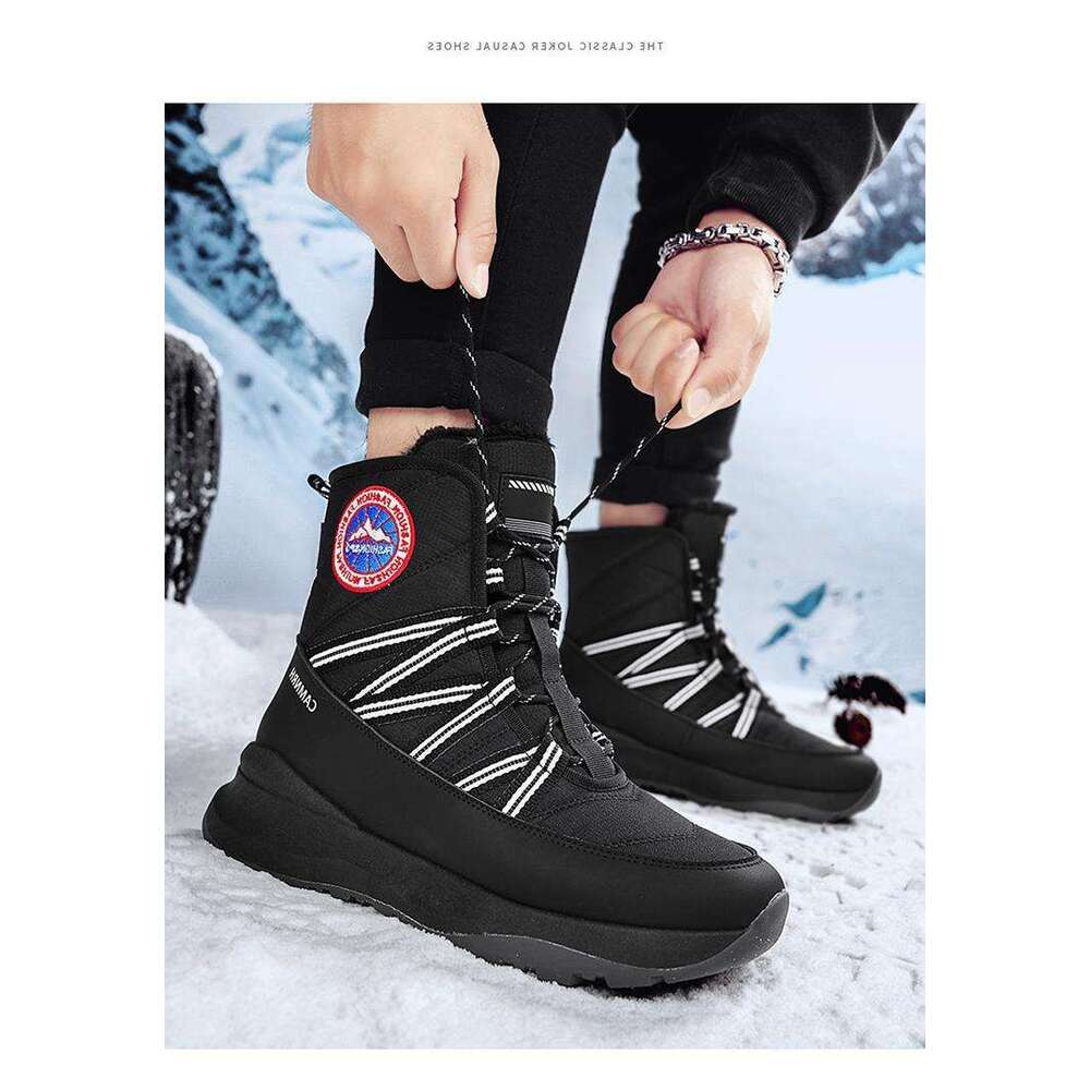 Fashion Classic Designer Boots for Men and Women Warm Winter Snow Boots Fleece-Lined Thickened Non-Slip Cotton Shoes Men's High Top Lace-up Outdo