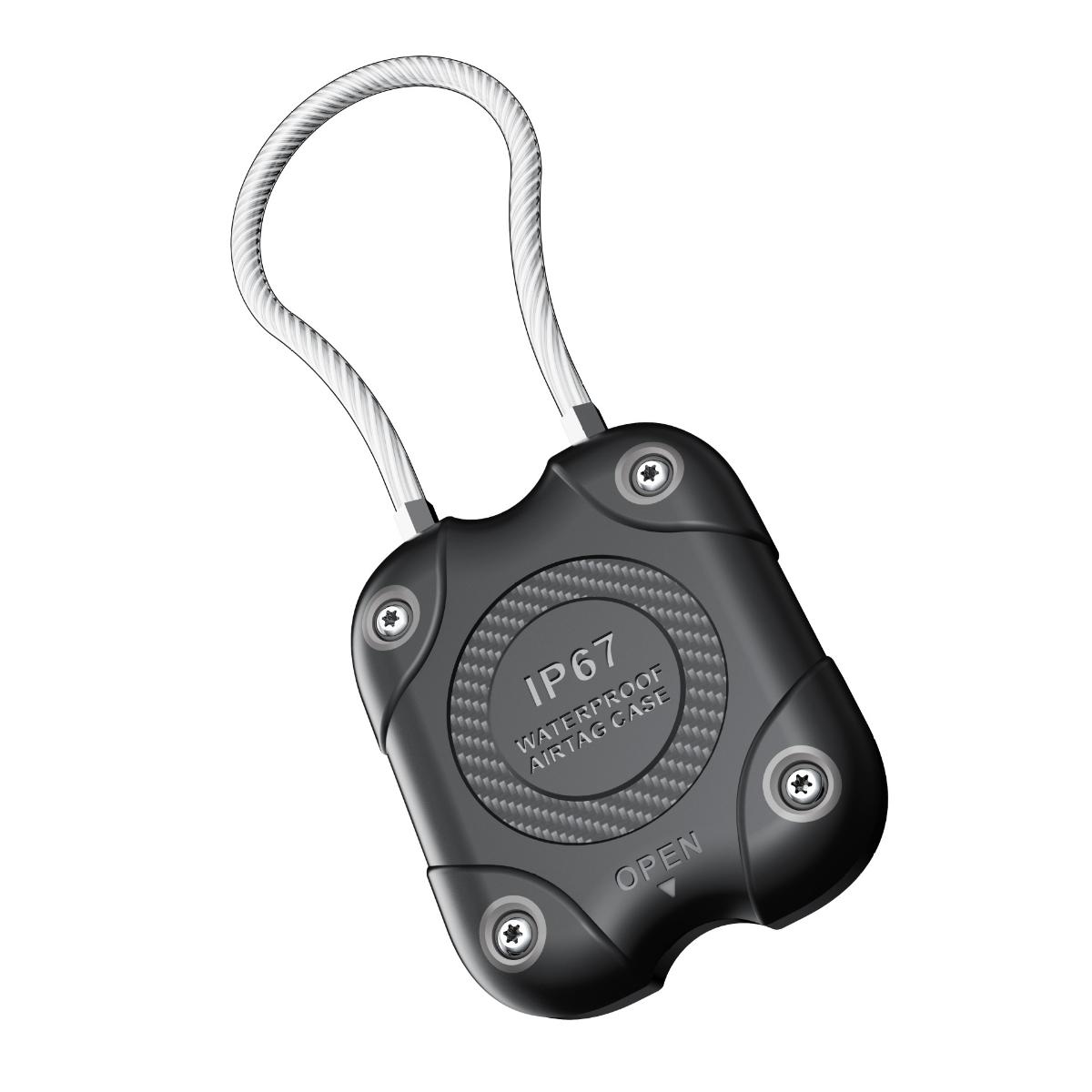 Waterproof Airtag protective case cover for Apple AirTag anti-lost device, wire rope lock, schoolbag lock, suitcase.