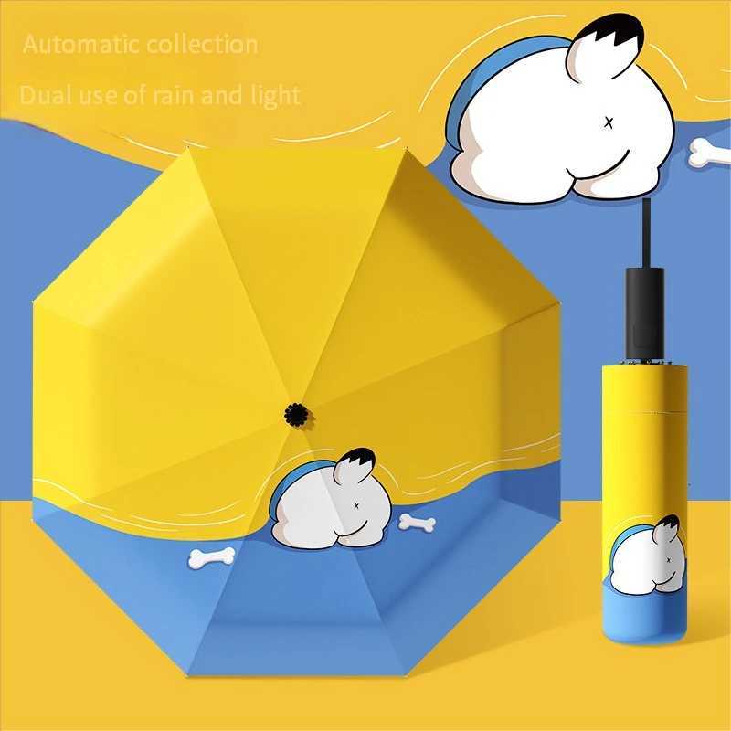 Three-fold eight-bone cute animal cartoon folding umbrella for special lightweight and easy-to-carry umbrelM251122