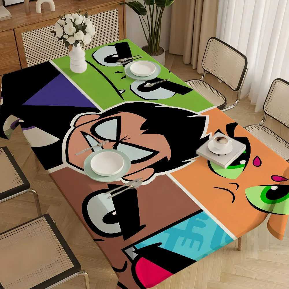 Teen T-Titans Cartoon TableCoverTableclothBirthdayTableClothThemeBirthdayTableDecorationsPartyDecor C251122