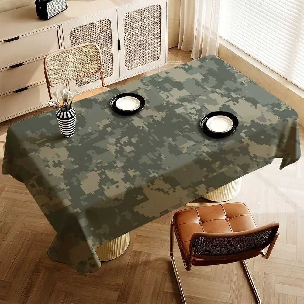 Color Camouflage Tablecloth Waterproof Stain Resistant Party Decoration Restaurant Cafe Dining Table Tablecloths 90X140cm C251122