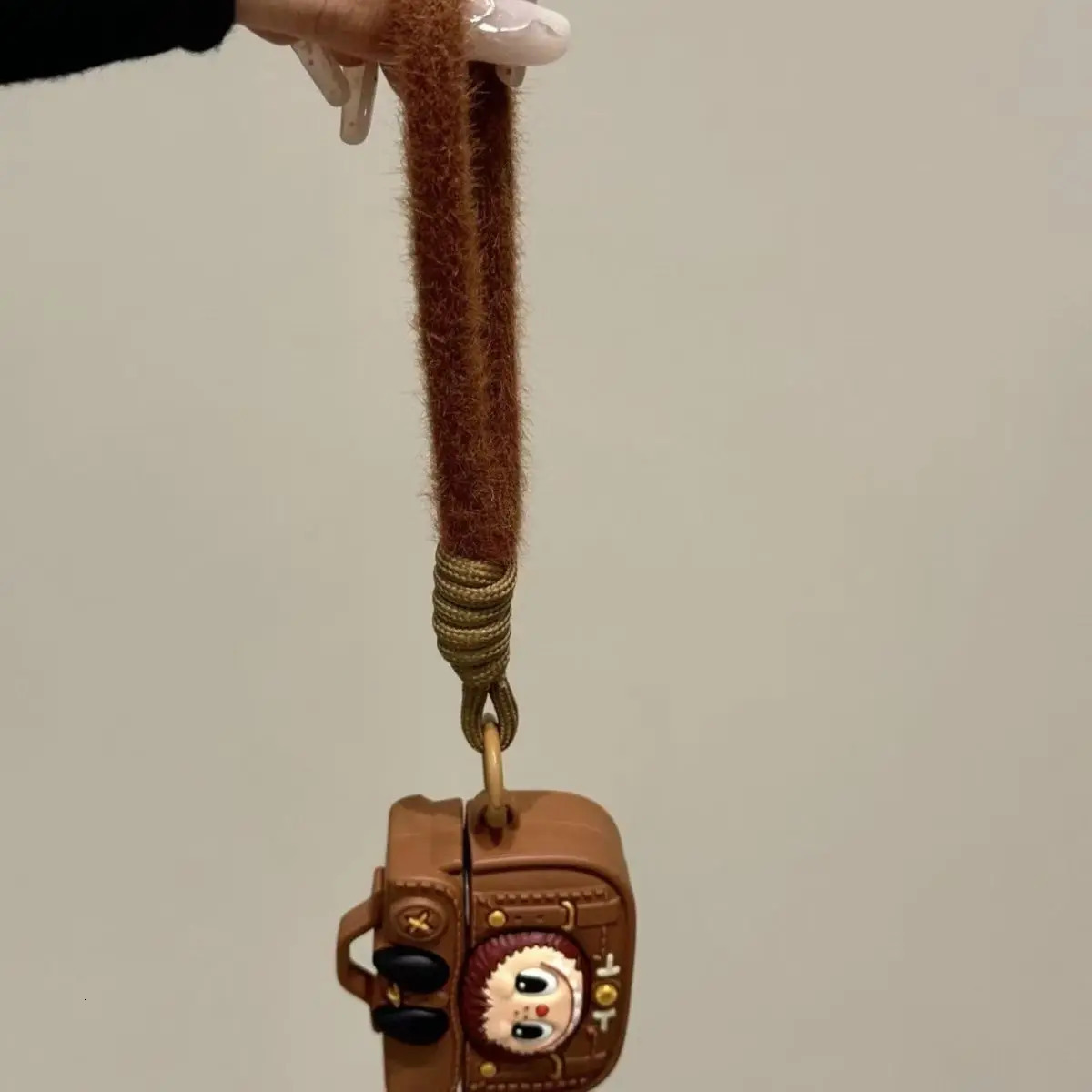 Creative mini cartoon briefcase keychain pendant headphone bag 250421
