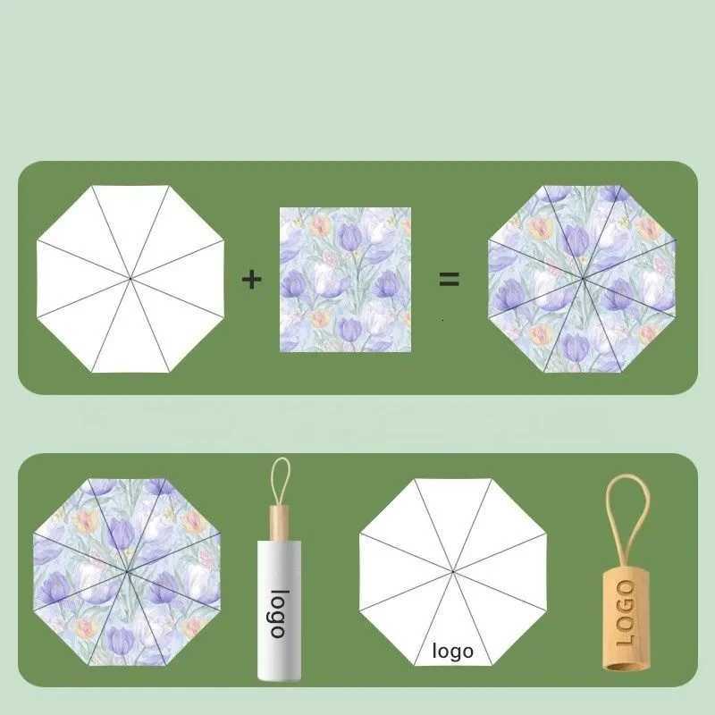 Fully automatic ring buckle 12 bones 128cm umbrella vinyl sun protection sun umbrella wholesale sun umbrella custom folding umbrM251122