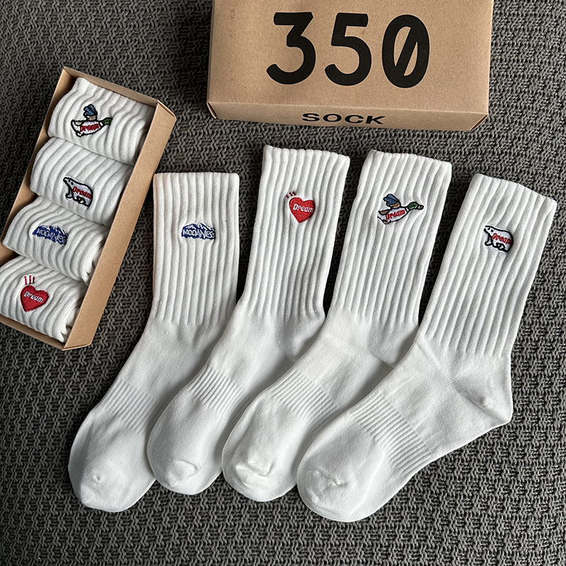 Fashionable Mens Spring-Summer Sock Set with Fun Designs - Pack of Four Assorted Colors