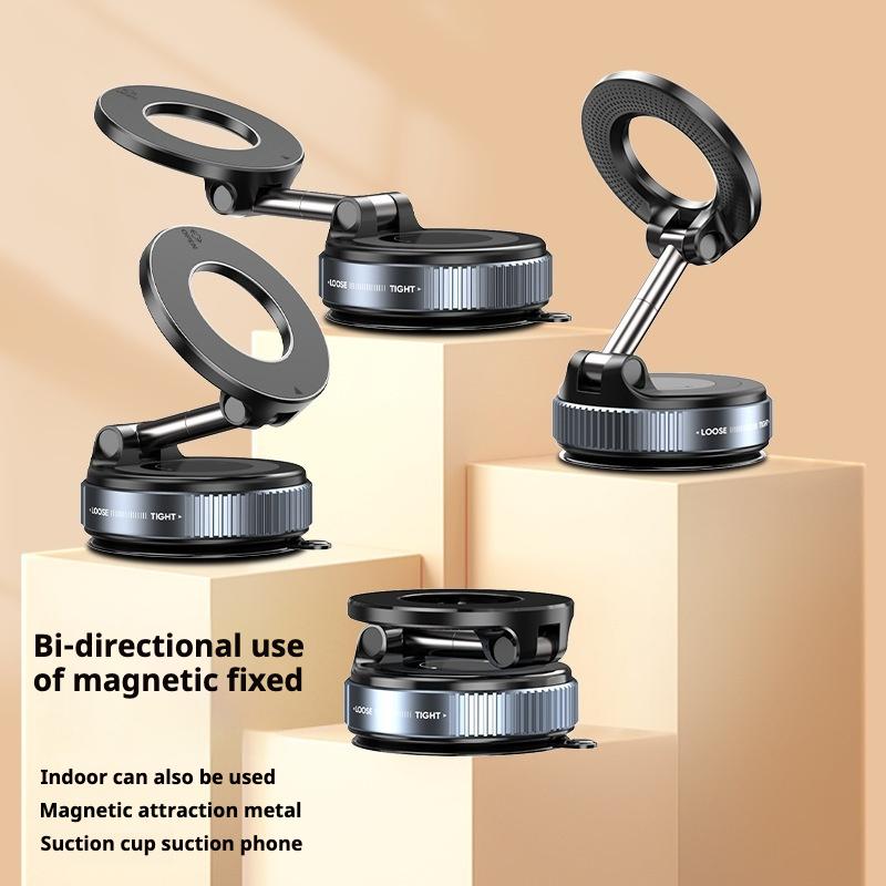 Magnetic car multi-function vacuum suction universal folding lazy mobile phone holder