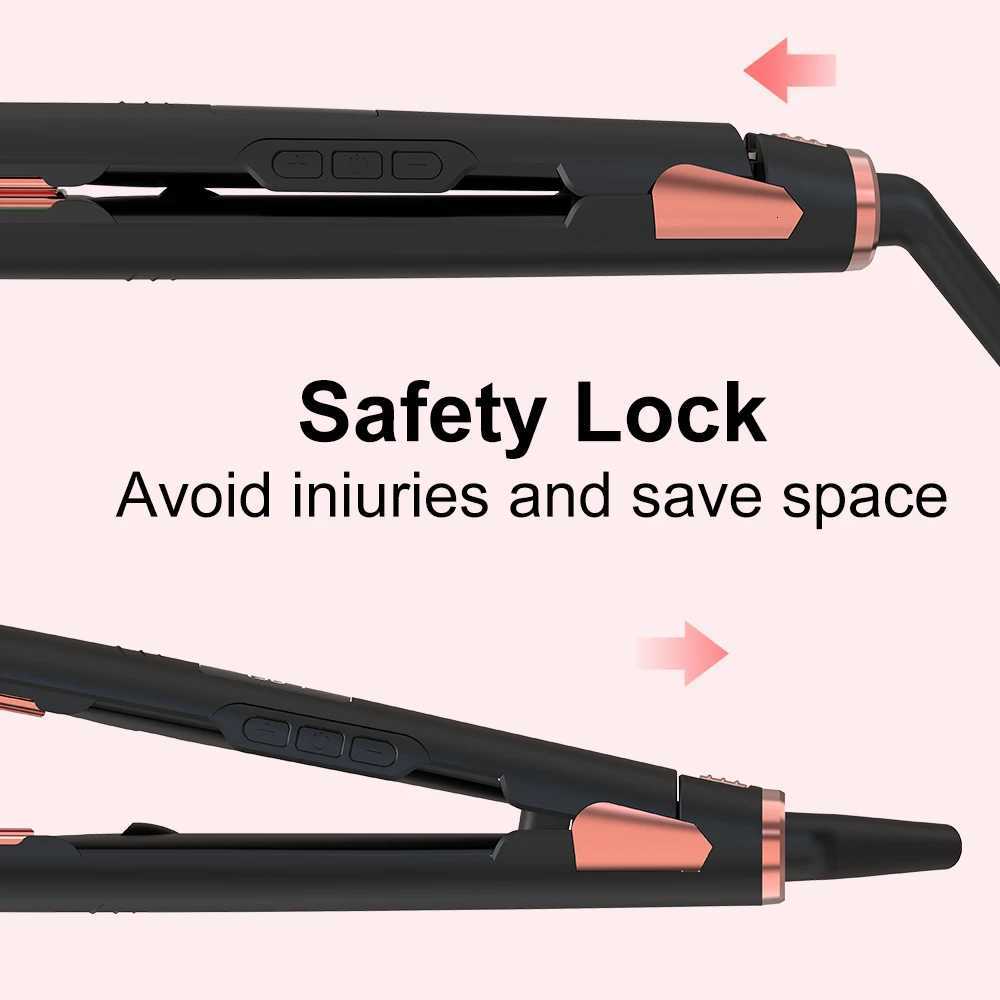 Flat Iron Straightener Curler 2-in-1 with Quick Heating 1-Inch Professional Hair Straightener with Adjustable TemperatureT251122