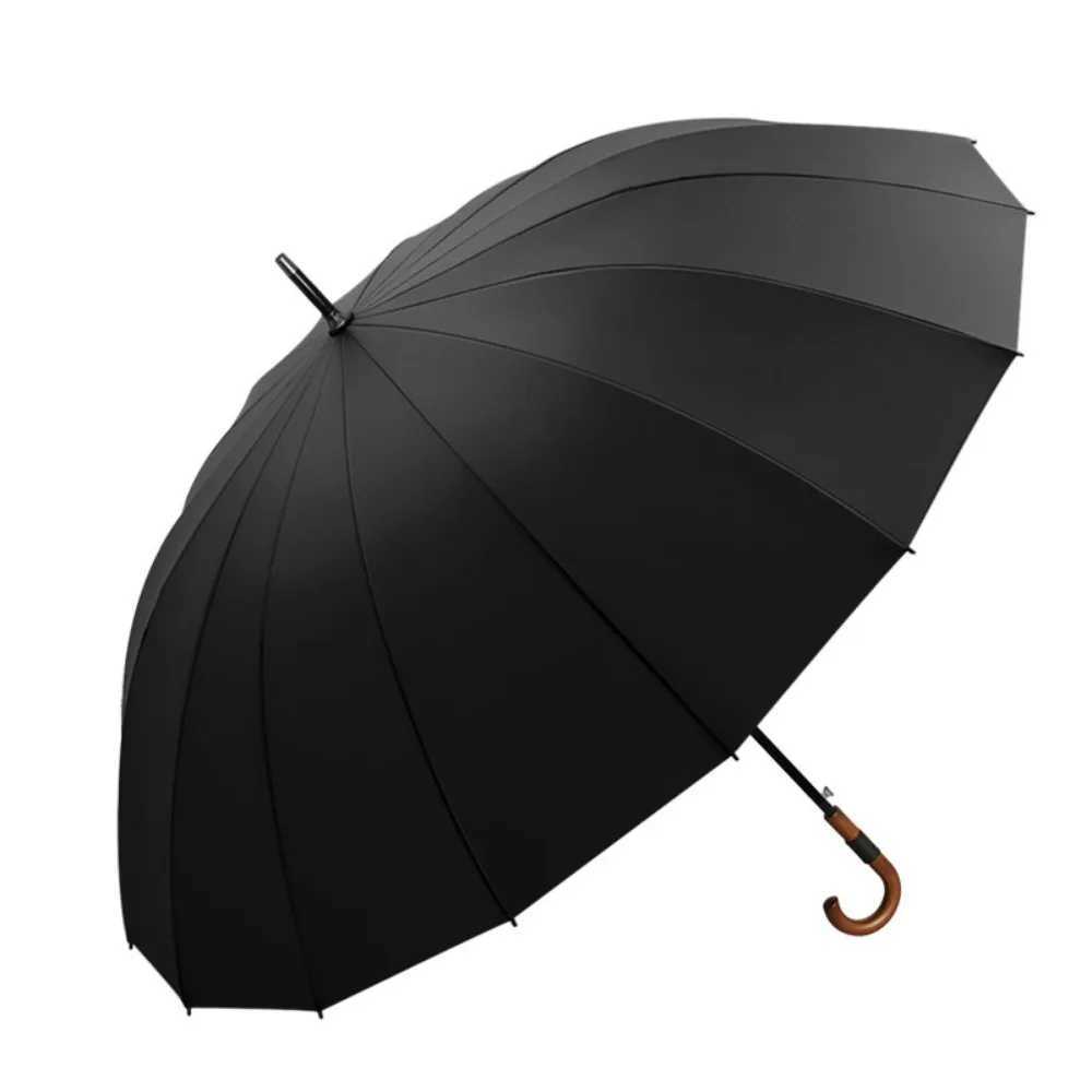 Windproof 16 Bones Umbrella Big Size Long Handle Umbrella Whole Fiber Two People Wear Resistant and Anti Slip Business UmbrellaM251122