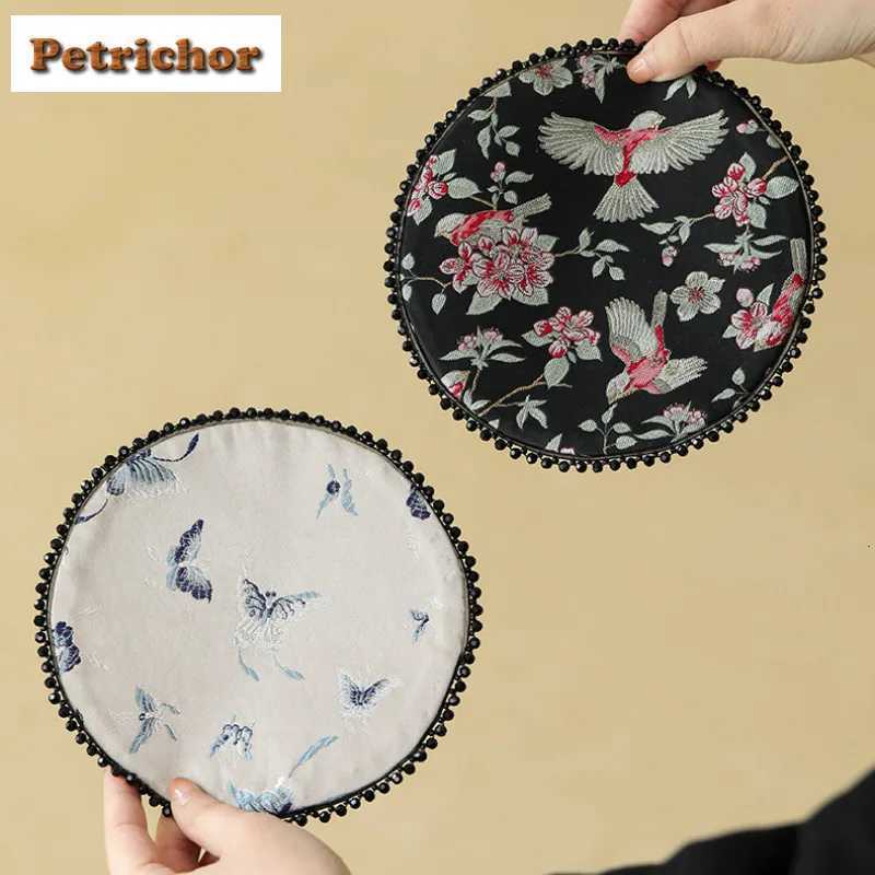 Bird Butterfly Language Double-sided Tea Table Mats Luxury Drink Coaster Dinner Table Cloth Mat Tea Ceremony Equipment Ornaments C251122