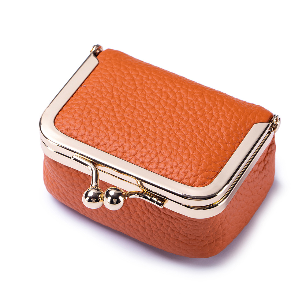 1Pcs Genuine Leather Box, Portable Travel Mini Jewelry Case Organizer, Vintage-Inspired Coin Purse with Kiss Lock Free shipping