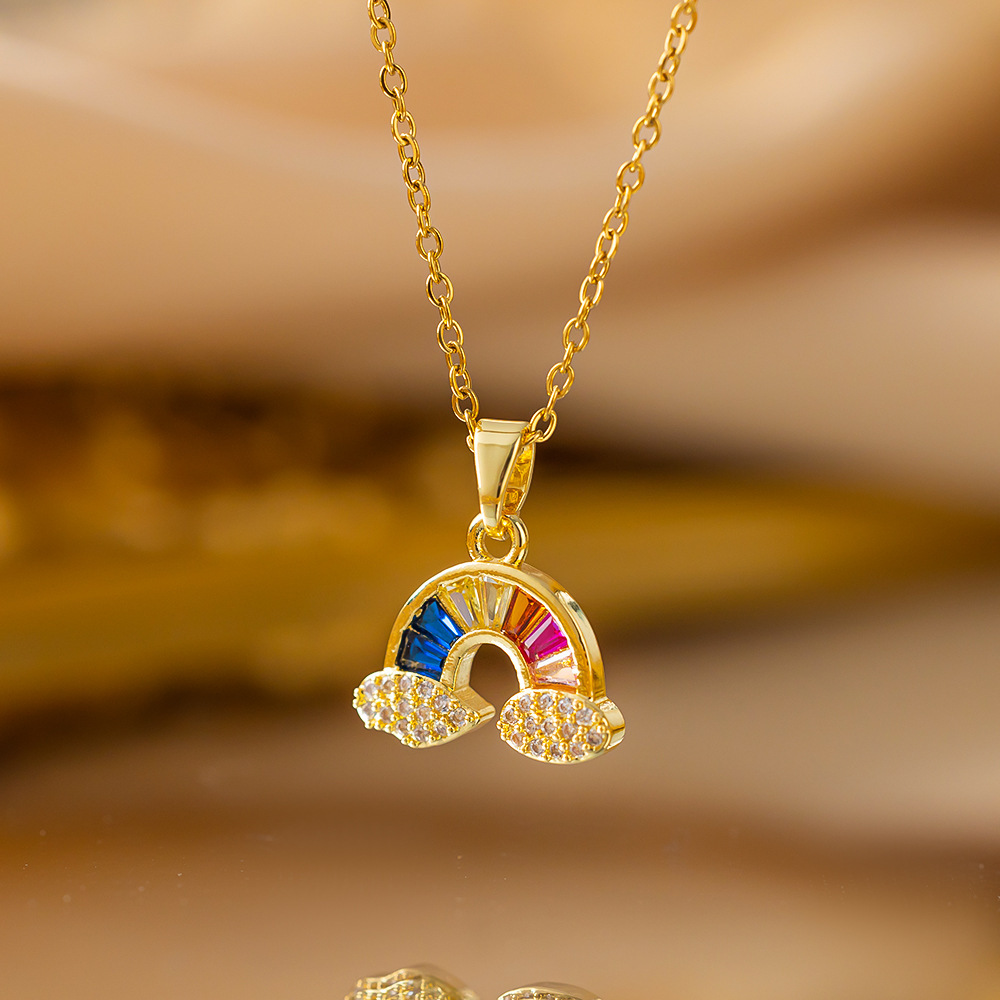 High-quality elegant light luxury full zircon copper micro inlaid necklace designer necklace for woman diamond chain luxury jewelry women mens necklac - view 4