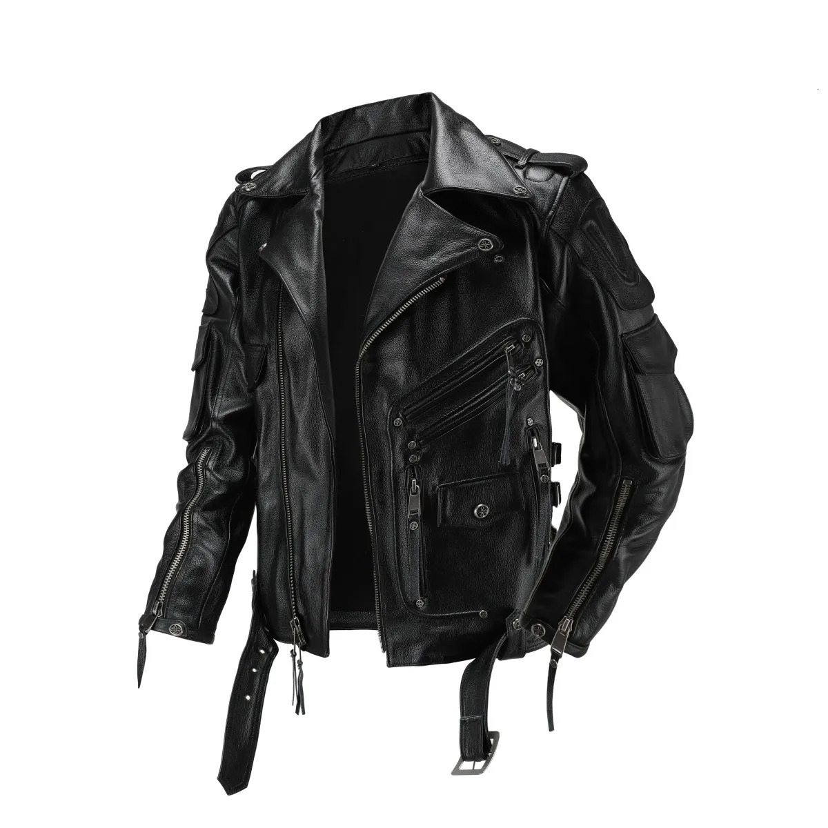 Copersian Mens Natural Leather Motorcycle Jacket Top Layer Causal Vintage Retro Moto Suit Leather Coat Drop 251112