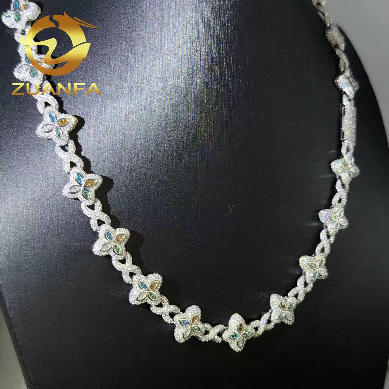 Ready to Ship 15mm Cuban Link Moissanite Hip Hop Jewelry 925 Silver Iced Out Cuban Link Pass Diamond Chain