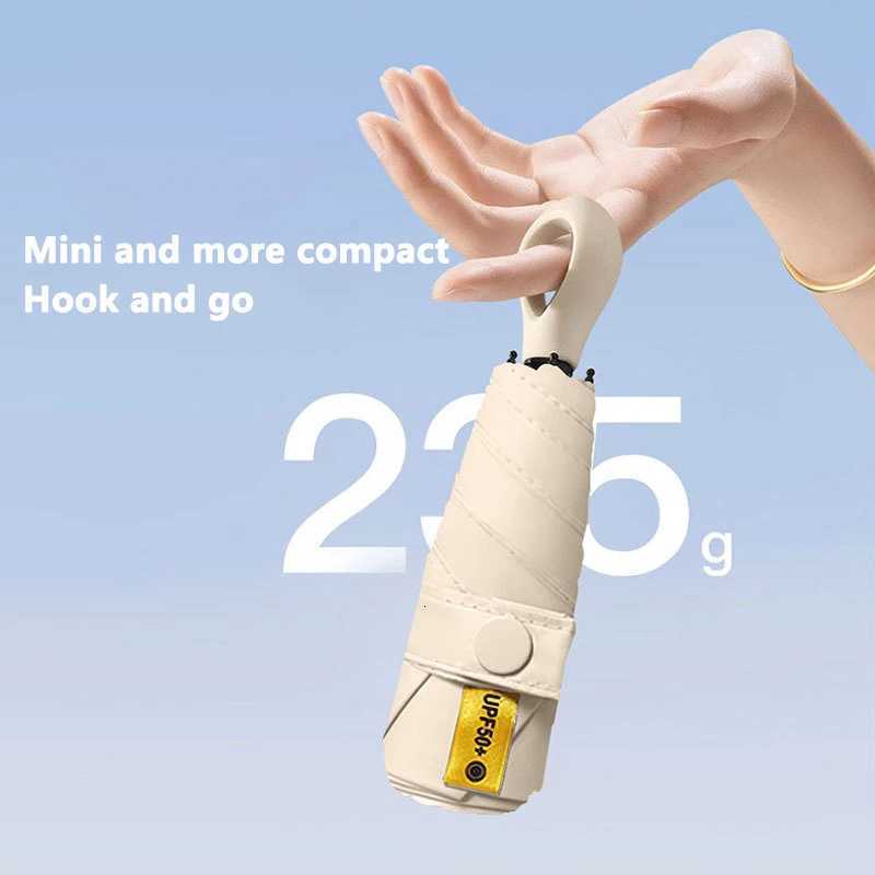 Portable Fold Umbrella with Heart Handle UPF50 Sun Protection Rainproof Compact Travel Umbrella for Women All-WeatherM251122