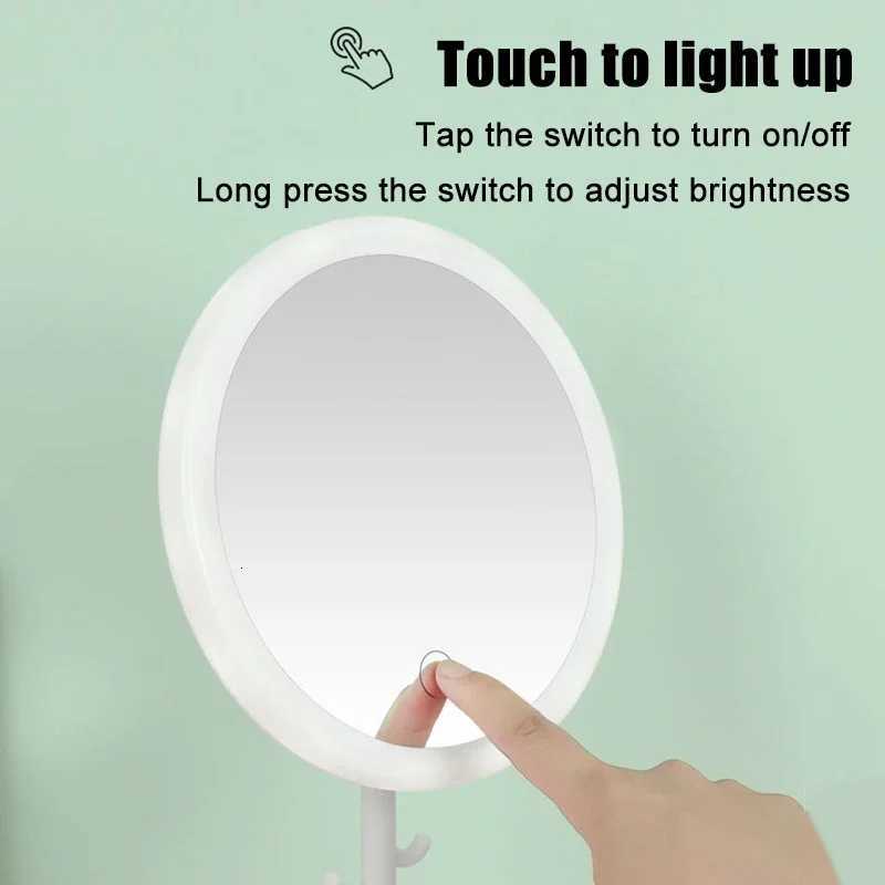 Led Makeup Mirror With Stand Design Charging Bench Makeup Mirror Ins Girls Makeup Mirror Small Portable Mirror M251122