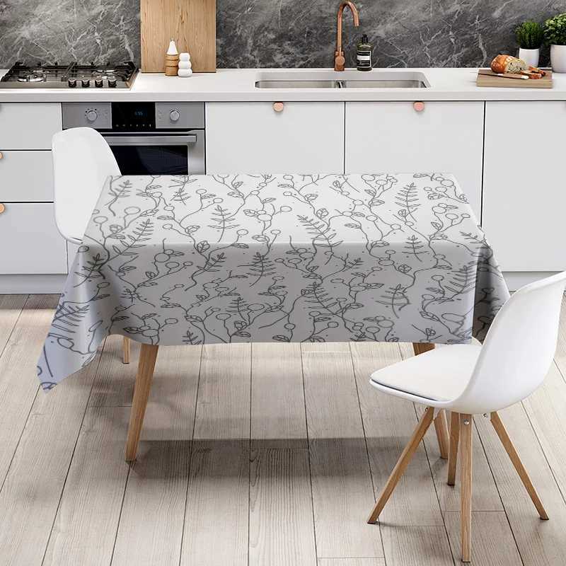 Stylish Printed Tablecloth Floral Pattern Rectangular Dining Cover Home Decor Soft Matte Fabric Easy Washable Table Linens for K C251122