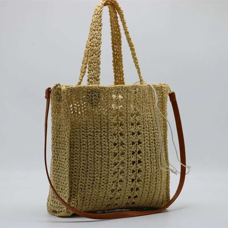 Bohemian Woven Straw Shoulder Bag Designer Hollow Rattan For Women Paper Rope Crossbody Bags Handbags And Purses Bag