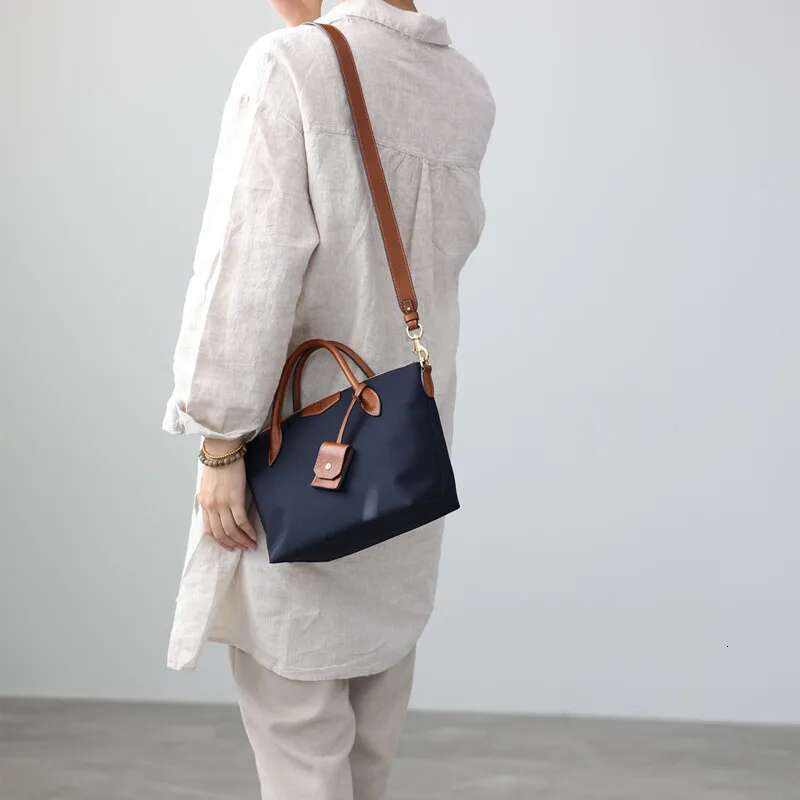 Women S Crossbody Female Handbag Nylon With Genuine Leather Shoulder Bag Large Capacity Tote For Work Bag