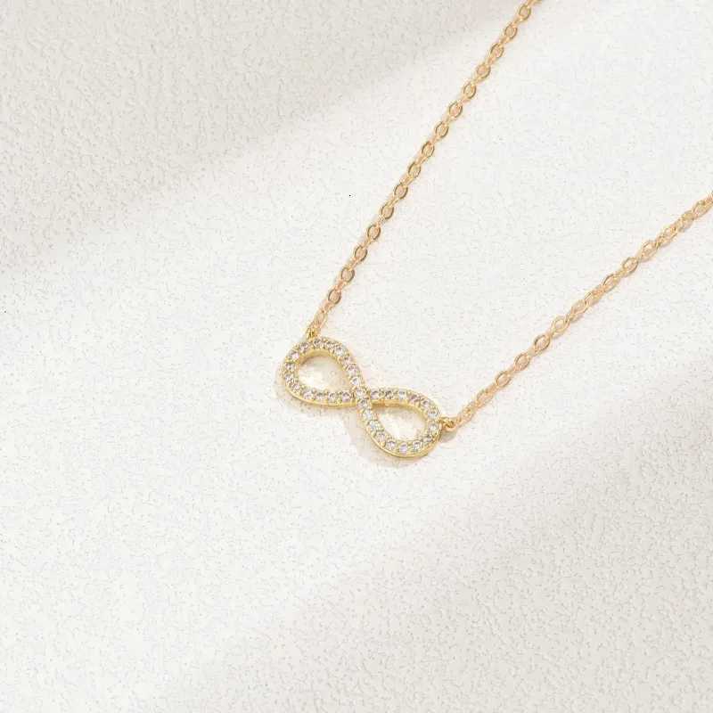 Fashion Simple Stainless Steel Infinity Pendant Necklace for Women Classic Lucky Zircon Love You Forever Jewelry Birthday GiftT251122