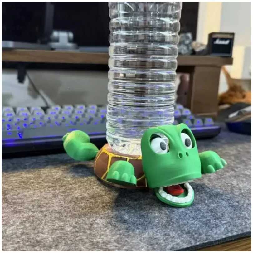 3D Printed Quirky Turtle Coaster Panicked Turtle Insulated Coaster Ornament Stress relieve Funny Bugsy Doll Mug Base Decoration C251122