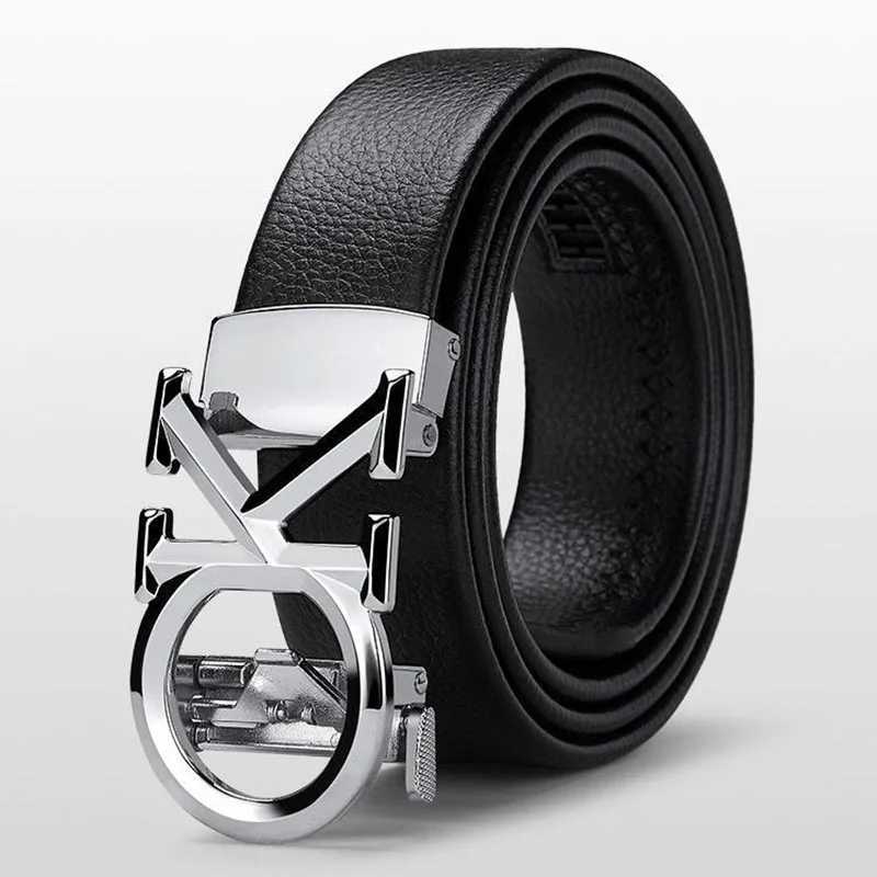 Mens Belt Metal Automatic Buckle Casual Leather Luxury Designer Cowhide Belt Mens Womens Same Style Leather Belt J251122