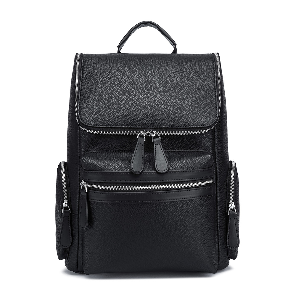 New fashion men's soft leather backpack men light shopping anti-theft cross body bag student travel backpack