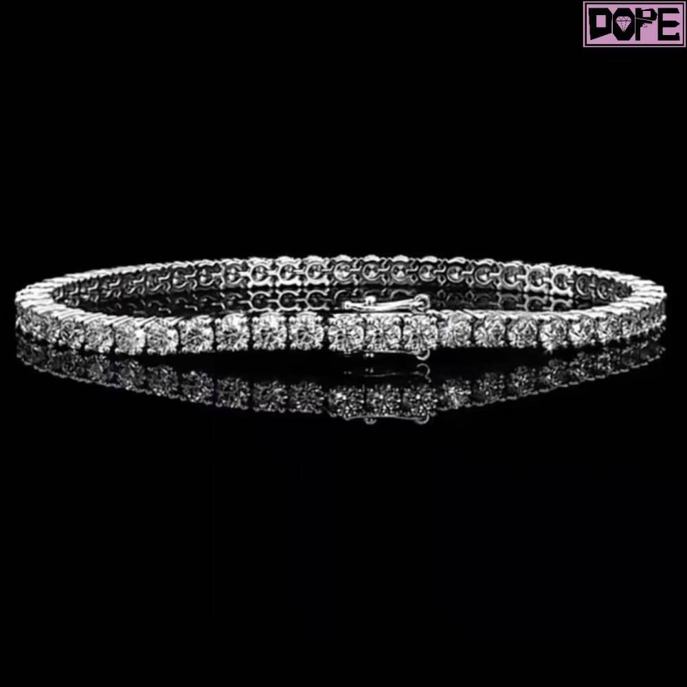 Pass Diamond Tester Moissanite Bracelet Iced Out VVS Diamond Silver 925 Moissanite Tennis Bracelet