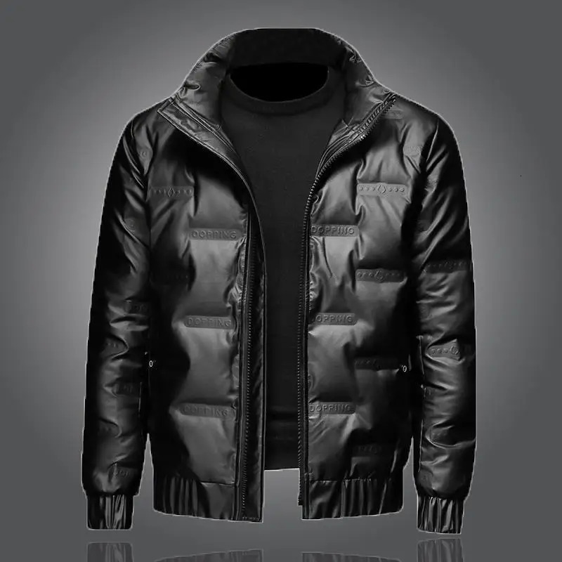 Thickened Down Cotton Coat Men Trendy Fashionable Standup Collar Shiny Warm Short Jacket Jackets for 251110