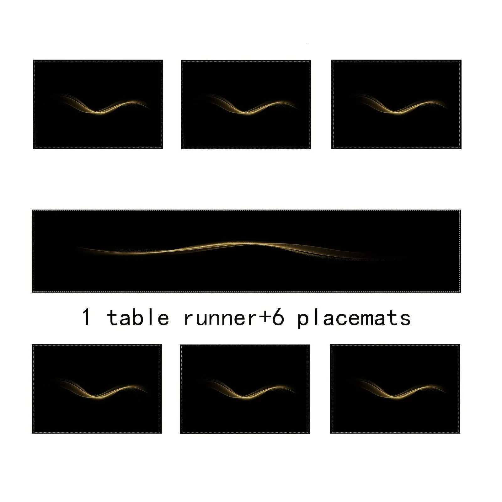 VIKAMA 5/7PC Luxury Table Mat and Table Flag Set for Restaurant and Cafe Decoration Linen Fabric Home Decoration C251122