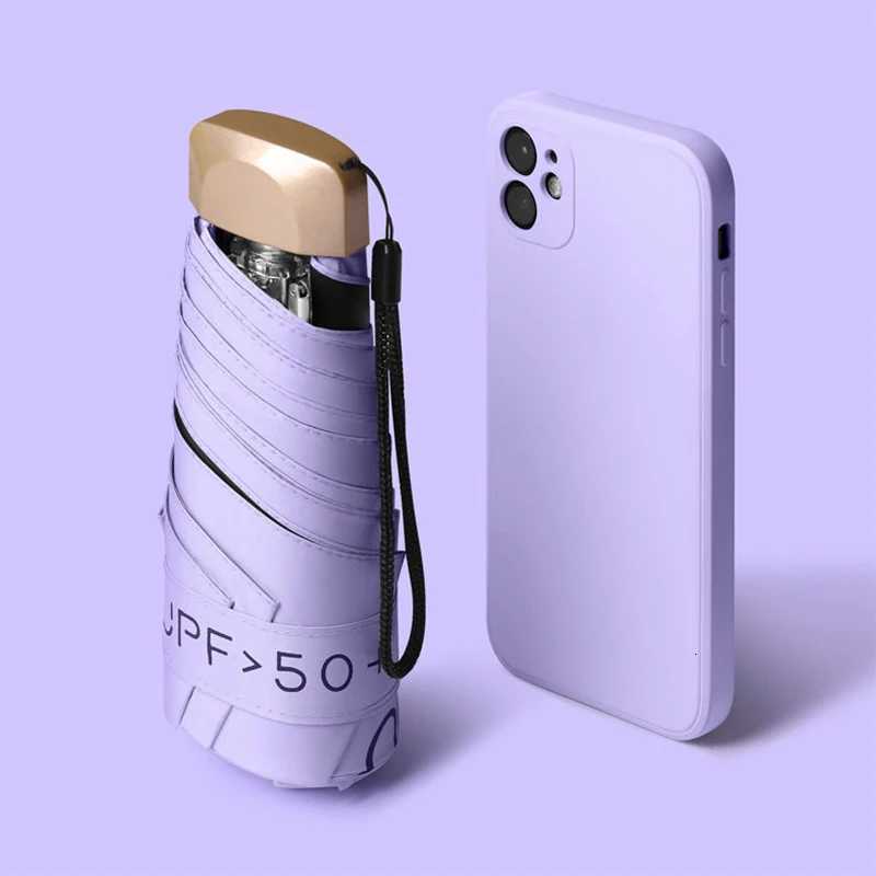 Outdoor Mini Sun Umbrella UV Protection Ultralight Folding Five-fold Umbrella Sunshade Umbrella For Daily LifeM251122