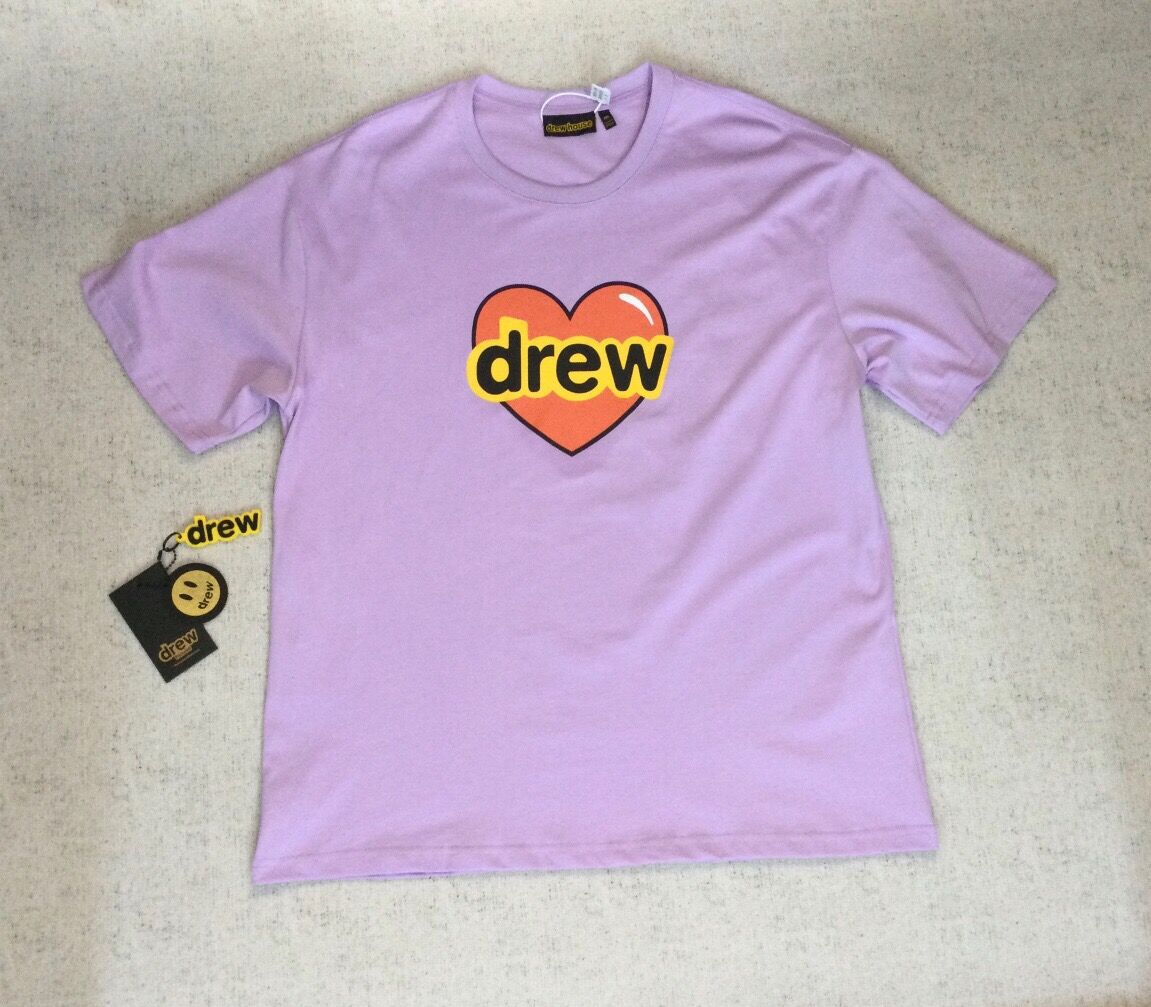 Drew House Drew Love Letter Logo Print Bieber Smiling Face Fashion Brand Loose Simple Versatile Couple Short Sleeve Women's T-shirt Men's