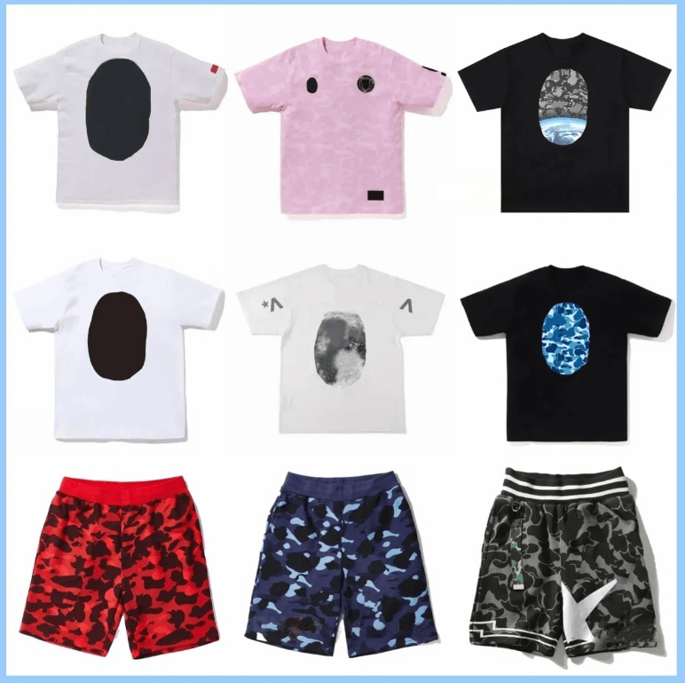 Bapestshirts Designer T Shirt High Street Graphic T Shirts For Men Summer Classic Pattern Decoration Fashion womens Short Sleeve shark Shirts size M~3XL