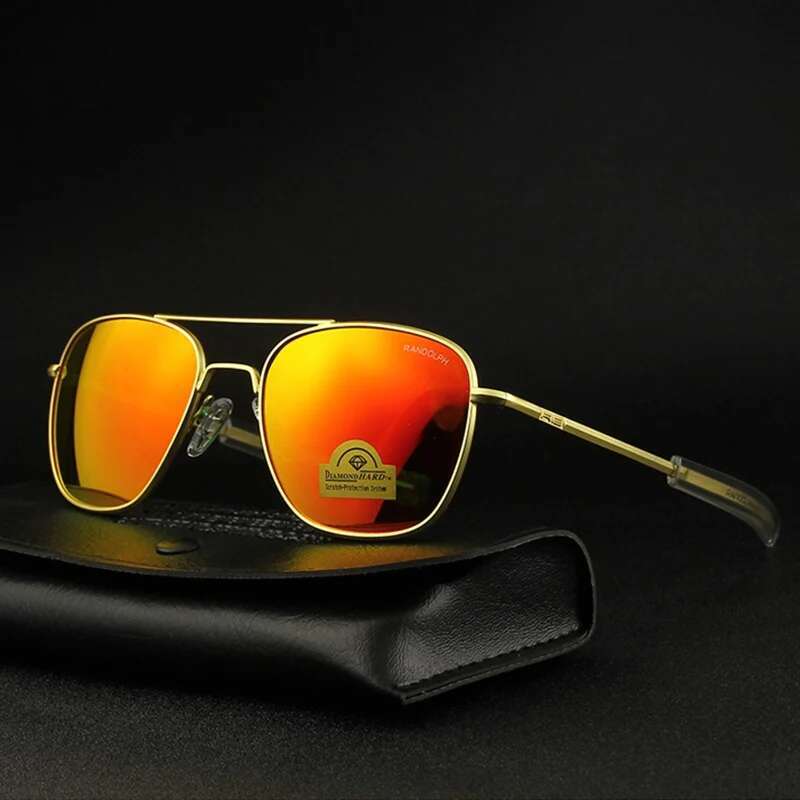 Pilot RE Sunglasses Men Top Quality American Army Military Mirror AGX Tempered Glass Lens Sun Glasses