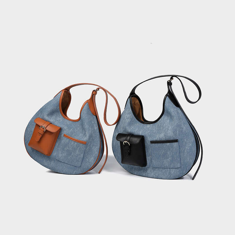 Designer Women's Bags Designer Large Capacity Denim Tote For Women's Commuting Armpit New High-End Lazy Style Single Shoulder Crossbody Bag