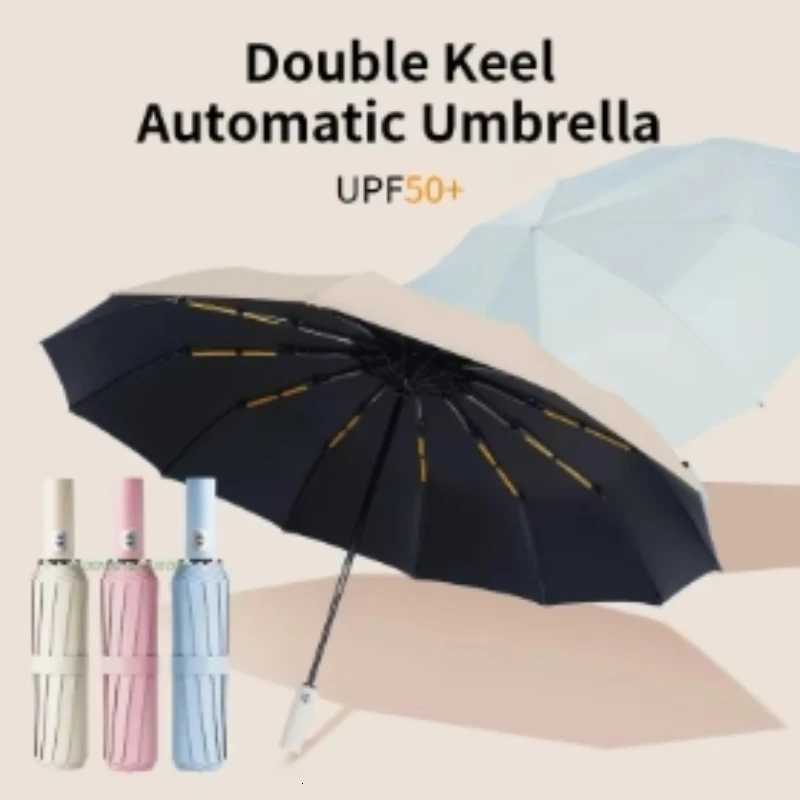 24 - Bone Umbrella Anti - UV Sunscreen for Mens Business Womens Use Wind - resistant Anti - UV UPF50 for TravelM251122
