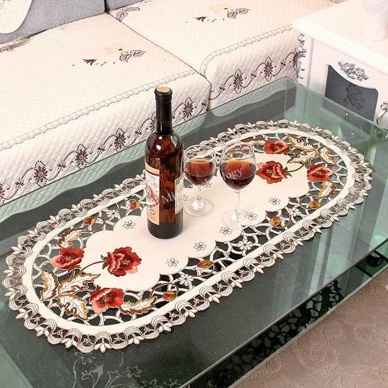 Table cloth Cream Dining Table Cover TableCloth Europe Luxury Embroidered Wedding Flower Chair Cover Dust Cover Table Decoration C251122