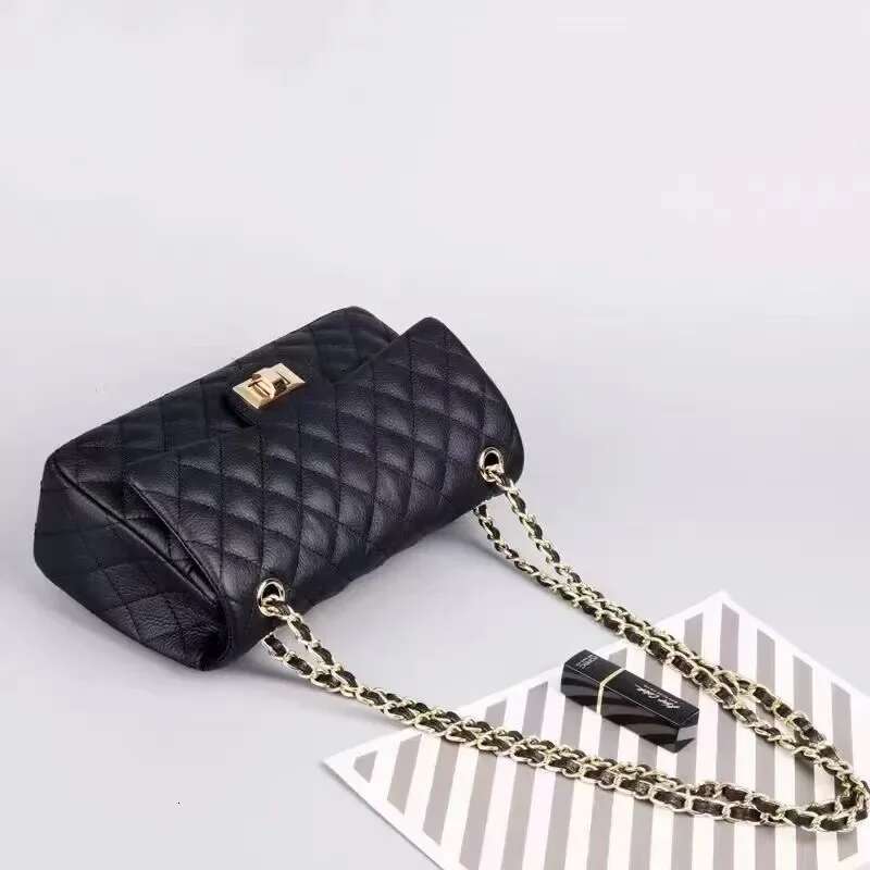 New Tweed Style High End Feel Single Shoulder Slant Cross Leather Harness Soft Texture Underarm Bag Chain Strap Bag