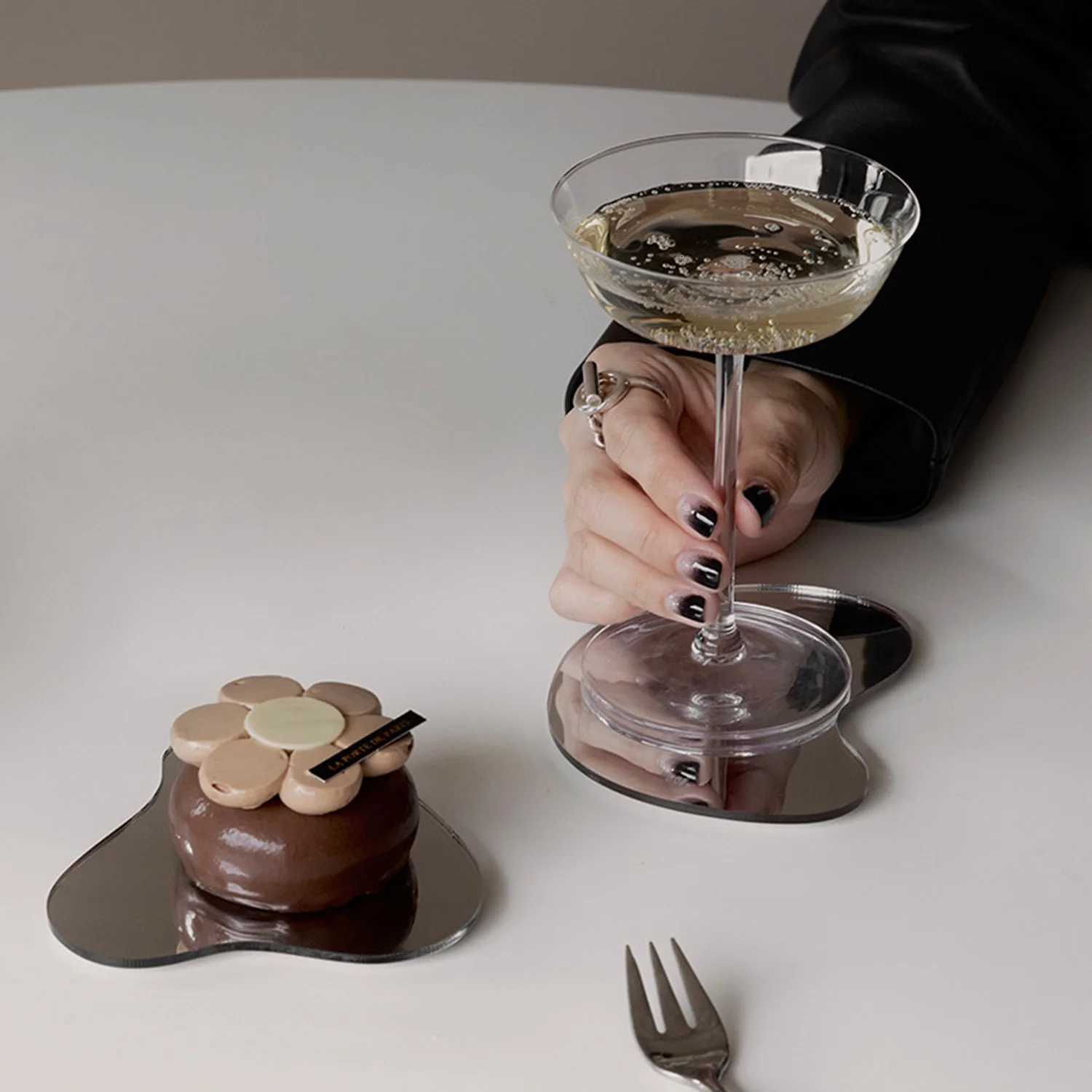 Irregular Acrylic Coasters Clear Mirror Coasters Nordic Ins Simple Table Mat Desktop Decor Ornaments Home Shooting Props C251122